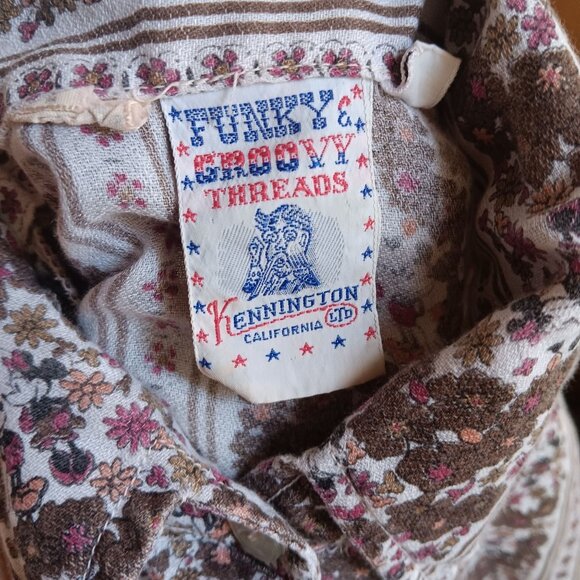 Vintage Women's Small Disco Shirt 1970s Mickey Mouse Kennington Big Collar Rare - Picture 8 of 8